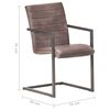 vidaXL Chaises &agrave; manger cantilever lot de 4 marron cuir v&eacute;ritable