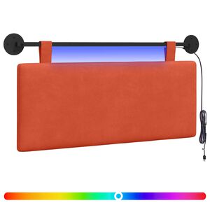 vidaXL T&ecirc;te de lit suspendue Rouge orange Tissu en velours c&ocirc;tel&eacute;