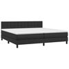 vidaXL Sommier &agrave; lattes de lit avec matelas Noir 200x200 cm Similicuir