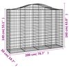 vidaXL Paniers à gabions arqués 9 pcs 200x50x140/160 cm Fer galvanisé