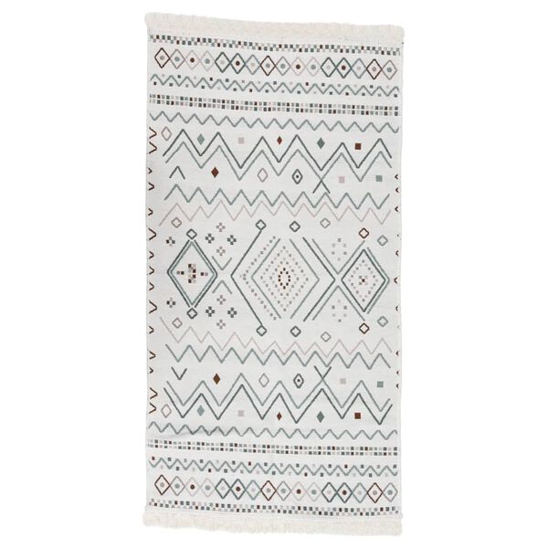 vidaXL Tapis Beige et bleu 80x300 cm Coton