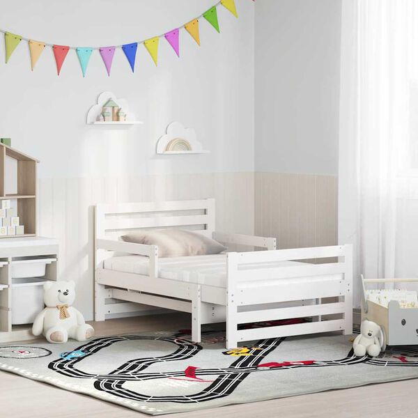 vidaXL Cadre de lit avec matelas Blanc 80 x 200 cm Bois de pin massif