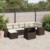 vidaXL Salon de jardin 8 pcs avec coussins marron r&eacute;sine tress&eacute;e
