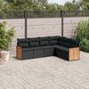 vidaXL Salon de jardin 6 pcs avec coussins noir r&eacute;sine tress&eacute;e