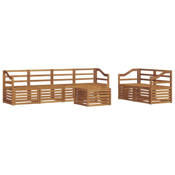 vidaXL Ensembles de canap&eacute;s 7 pcs Naturel Bois d'Acacia Massif