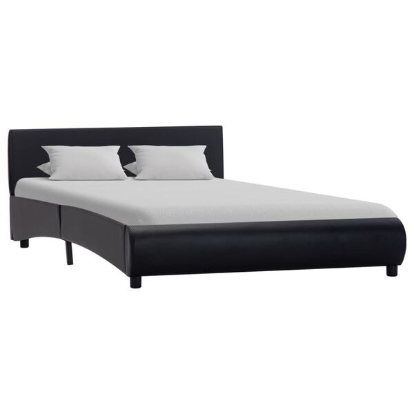 vidaXL Cadre de lit sans matelas noir similicuir 140x200 cm