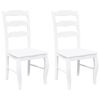vidaXL Chaises de salle &agrave; manger (lot de 2) en bois massif blanc et caoutchouc