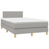 vidaXL Sommier &agrave; lattes de lit matelas LED Gris clair 120x200 cm Tissu