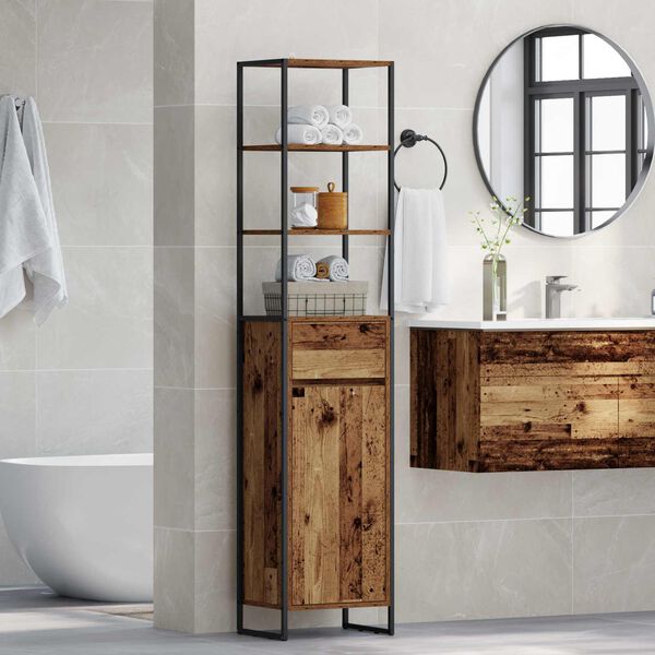 vidaXL Cabinet de salle de bain Bois Ancien 40 x 30 x 180 cm