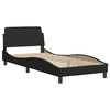 vidaXL Cadre de lit sans matelas Hvar noir 90x200 cm tissu