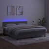 vidaXL Sommier &agrave; lattes de lit avec matelas LED Gris clair 160x200 cm