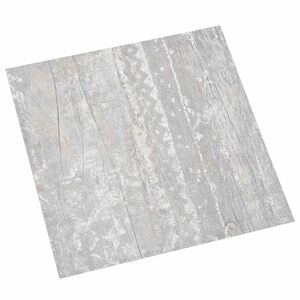 vidaXL Planches de sol Gris clair et blanc 5,11 m&sup2; 55 pi&egrave;ces PVC