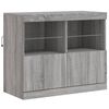 vidaXL Buffet avec lumi&egrave;res LED sonoma gris 163x37x67 cm