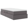 vidaXL Lit avec rangement et matelas Gris 100 x 200 cm Simili cuir
