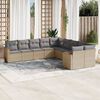 vidaXL Salon de jardin avec coussins 10 pcs beige r&eacute;sine tress&eacute;e
