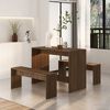 vidaXL Ensemble &agrave; manger 3 pcs Ch&ecirc;ne marron Bois d'ing&eacute;nierie