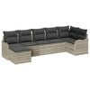 vidaXL Ensemble de canap&eacute; de jardin 7 pc Gris clair polyrotin