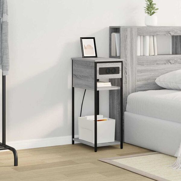 vidaXL Cabinet de chevet Gris Sonoma 41 x 28 x 76 cm Bois d'ing&eacute;nierie