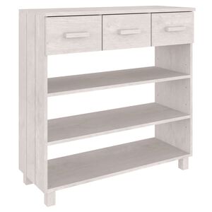 vidaXL Table console HAMAR Blanc 90x35x90 cm Bois massif de pin