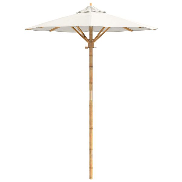 vidaXL Parasol de jardin Blanc cr&egrave;me &Oslash; 270 x 260 cm Bambou