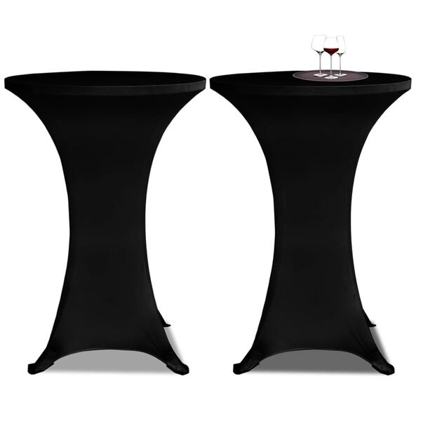 vidaXL Housses &eacute;lastiques de table &Oslash; 60 cm Noir 4 pcs