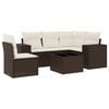 vidaXL Salon de jardin avec coussins 6 pcs marron r&eacute;sine tress&eacute;e
