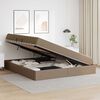 vidaXL Lit avec rangement et matelas 2 pcs Cappuccino Cuir