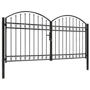 vidaXL Portail de cl&ocirc;ture ASSEN &agrave; double porte avec arc en acier 300 x 125 cm