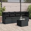 vidaXL Salon de jardin 5 pcs avec coussins noir r&eacute;sine tress&eacute;e
