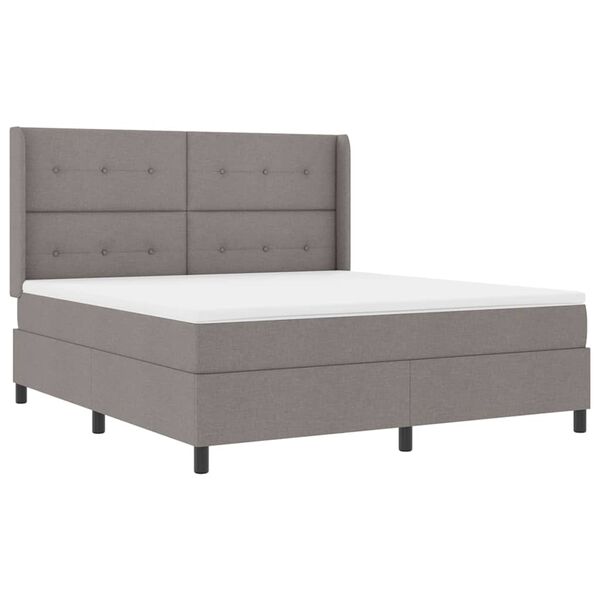 vidaXL Lit &agrave; ressorts avec matelas Taupe 180 x 200 cm tissu