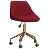 vidaXL Chaises &agrave; manger pivotantes lot de 2 rouge bordeaux velours