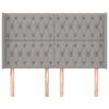 vidaXL T&ecirc;te de lit avec oreilles Gris clair 163x16x118/128 cm Tissu