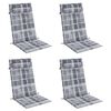 vidaXL Coussins de chaise &agrave; dossier haut lot de 4 carreaux gris