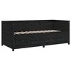 vidaXL Lit de jour sans matelas noir 75x190 cm bois de pin massif