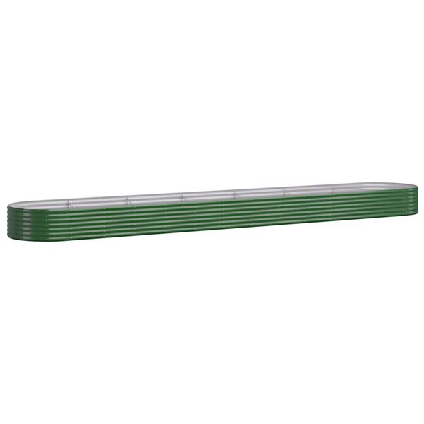 vidaXL Lit sur&eacute;lev&eacute; de jardin Acier galvanis&eacute; 544x100x36cm Vert