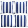vidaXL Coussins d&eacute;coratifs lot de 4 Rayures bleues et blanches 50x50cm