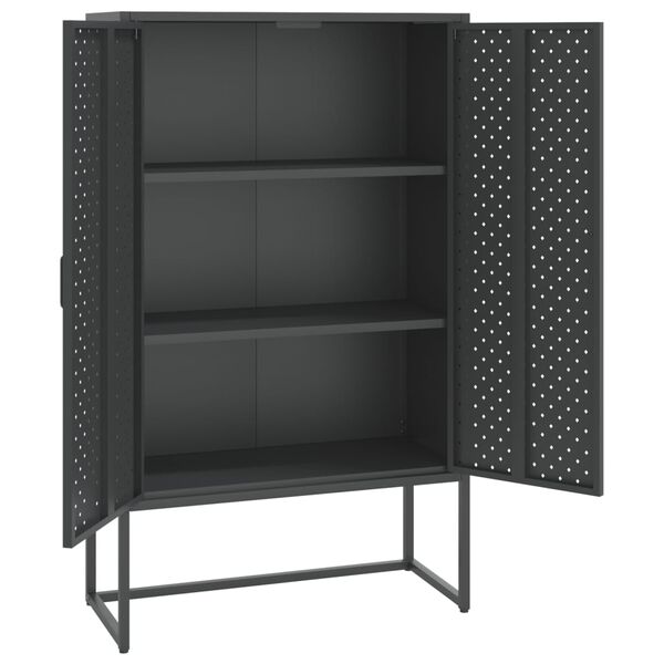 vidaXL Buffet haut Anthracite 80x35x135 cm Acier