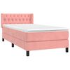 vidaXL Sommier &agrave; lattes de lit avec matelas Rose 90x200 cm Velours