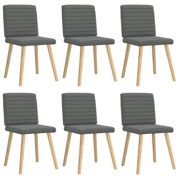 vidaXL Chaises à manger lot de 6 gris foncé tissu