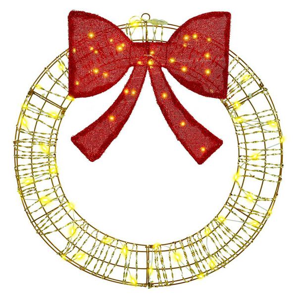 vidaXL Couronne avec 60 LED Blanc chaud 75 cm PET