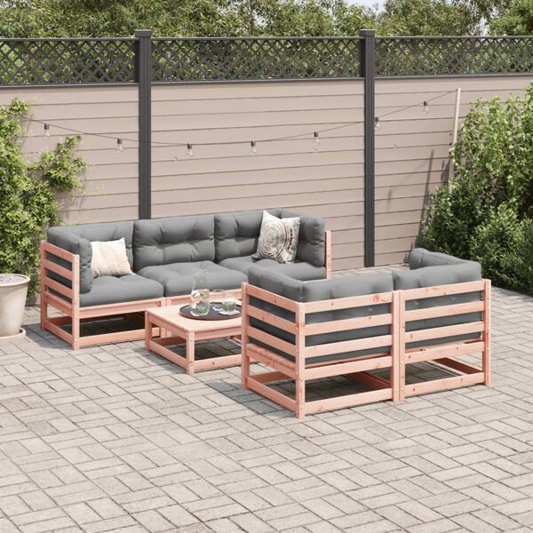 vidaXL Salon de jardin 6 pcs bois massif sapin de douglas