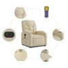 vidaXL Fauteuil inclinable de massage &eacute;lectrique Cr&egrave;me Tissu