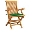 vidaXL Chaises de jardin avec coussins vert lot de 8 Bois teck massif