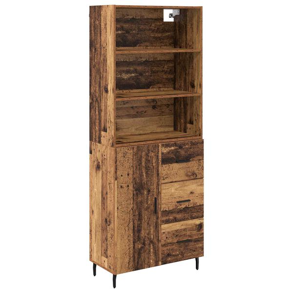 vidaXL Haut Armoire avec tiroir 2 pcs Bois Ancien Bois d'ing&eacute;nierie