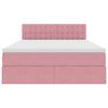 vidaXL Lit de Rangement avec matelas Rose 140 x 200 cm Velours
