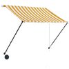 vidaXL Auvent r&eacute;tractable avec LED 150x150 cm Jaune et blanc