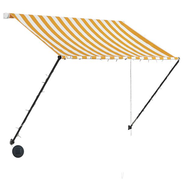 vidaXL Auvent r&eacute;tractable avec LED 150x150 cm Jaune et blanc