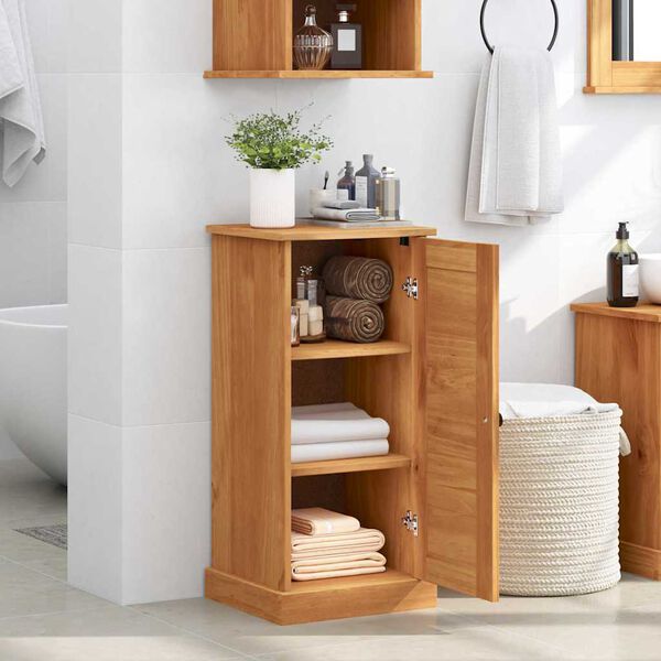 vidaXL Armoire de salle de bain avec porte VIGO Marron et Marron Miel