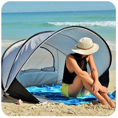 DERYAN Tente de plage escamotable XXL 155x133x95 cm Argenté