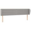 vidaXL T&ecirc;te de lit avec oreilles Gris clair 163x23x78/88 cm Tissu